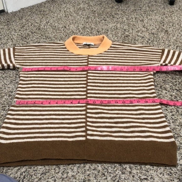 Madewell Stripe Play Smithe Pullover Sweater Size Small Cream Tan - Picture 9 of 11